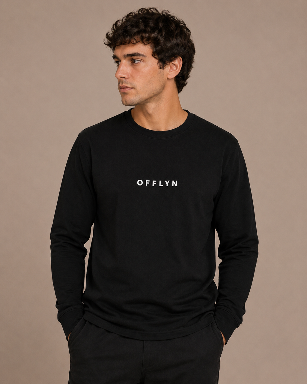 OFFLYN long sleeve tee black lifestyle male