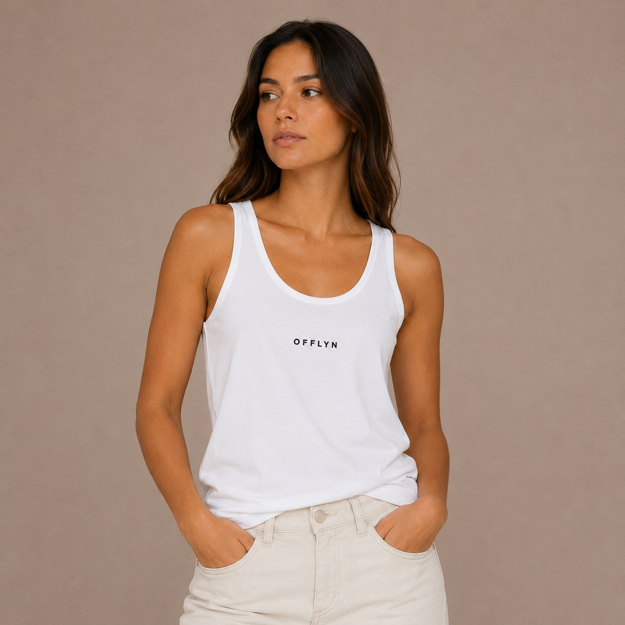 OFFLYN tank lifestyle woman white